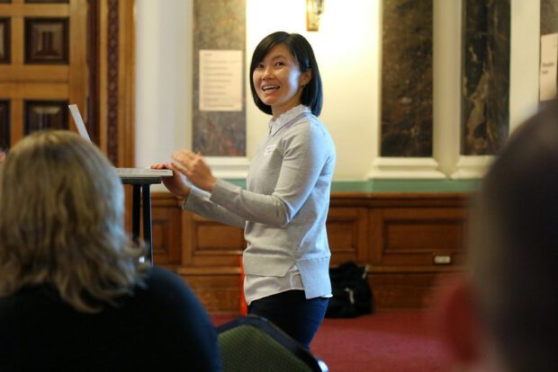 May-N Leow presenting at an event for local government