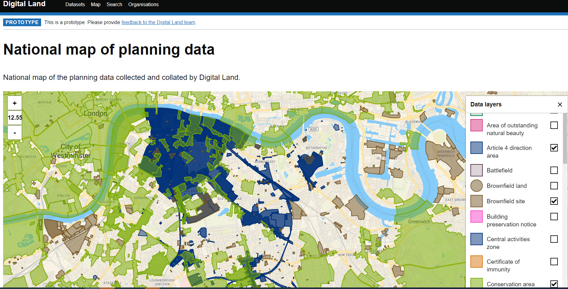 national planning data map