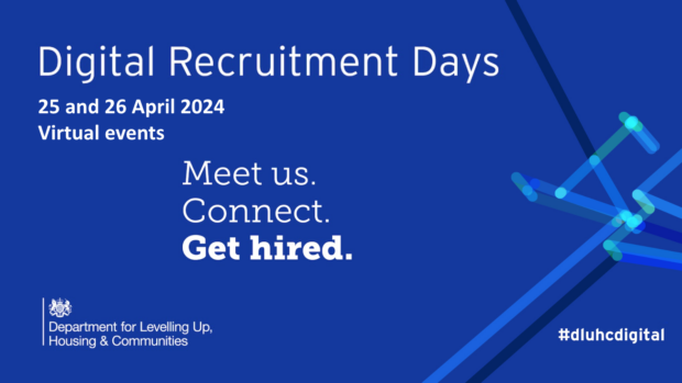 A title card that says 'Digital Recruitment Days, 25 and 26 April 2024, Virtual events. Meet us. Connect. Get hired.'